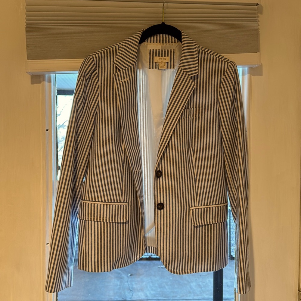 J Crew Blazer Blue Stripe